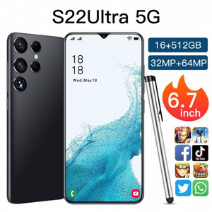 S22 Ultra Original 6.1 inch Screen Android phone 8GB+256GB Wifi camera GPS 3 sim card 4G 5G mobile phones