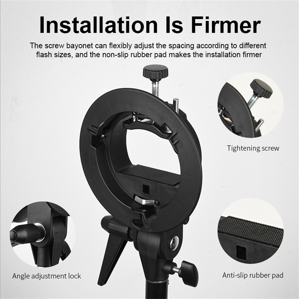 Godox S-Type Compatible Overhead Flash Photography Light Softbox Bowens Mouth Card Mount Holder