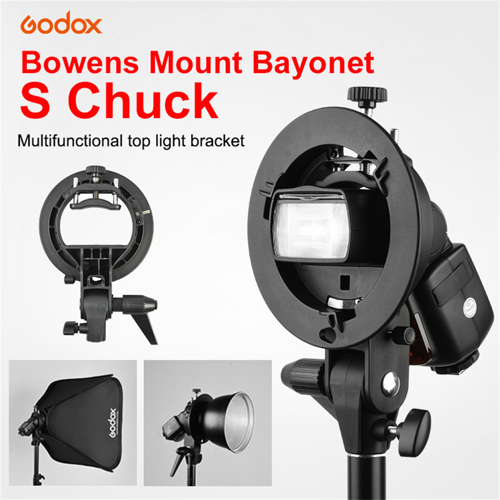 Godox S-Type Compatible Overhead Flash Photography Light Softbox Bowens Mouth Card Mount Holder