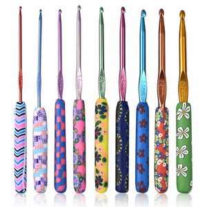 9pcs/Set Colorful Ceramic Handle Alumina Crochet Hooks Knitting Needles Sewing Crochet for Weave Sewing Needles Handmade Tool