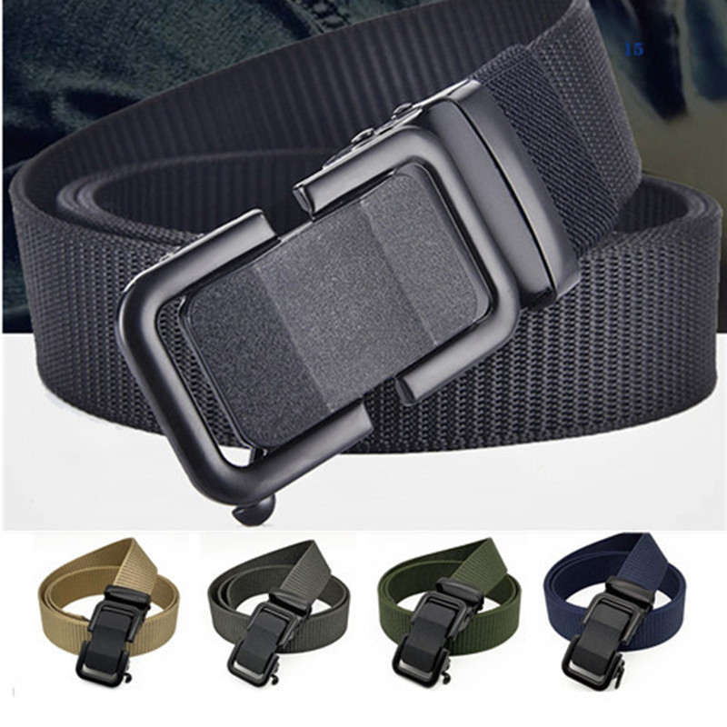 Tactical Nylon Men Belt Alloy Automatic Buckle Outdoor Luxury Jeans Trousers Belts