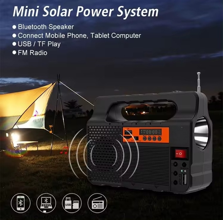 20W 12V DC Solar Fan PAYG 32 Inch Portable Home Solar Lighting Kit Pay as You Go Indoor and Camping Power Stations