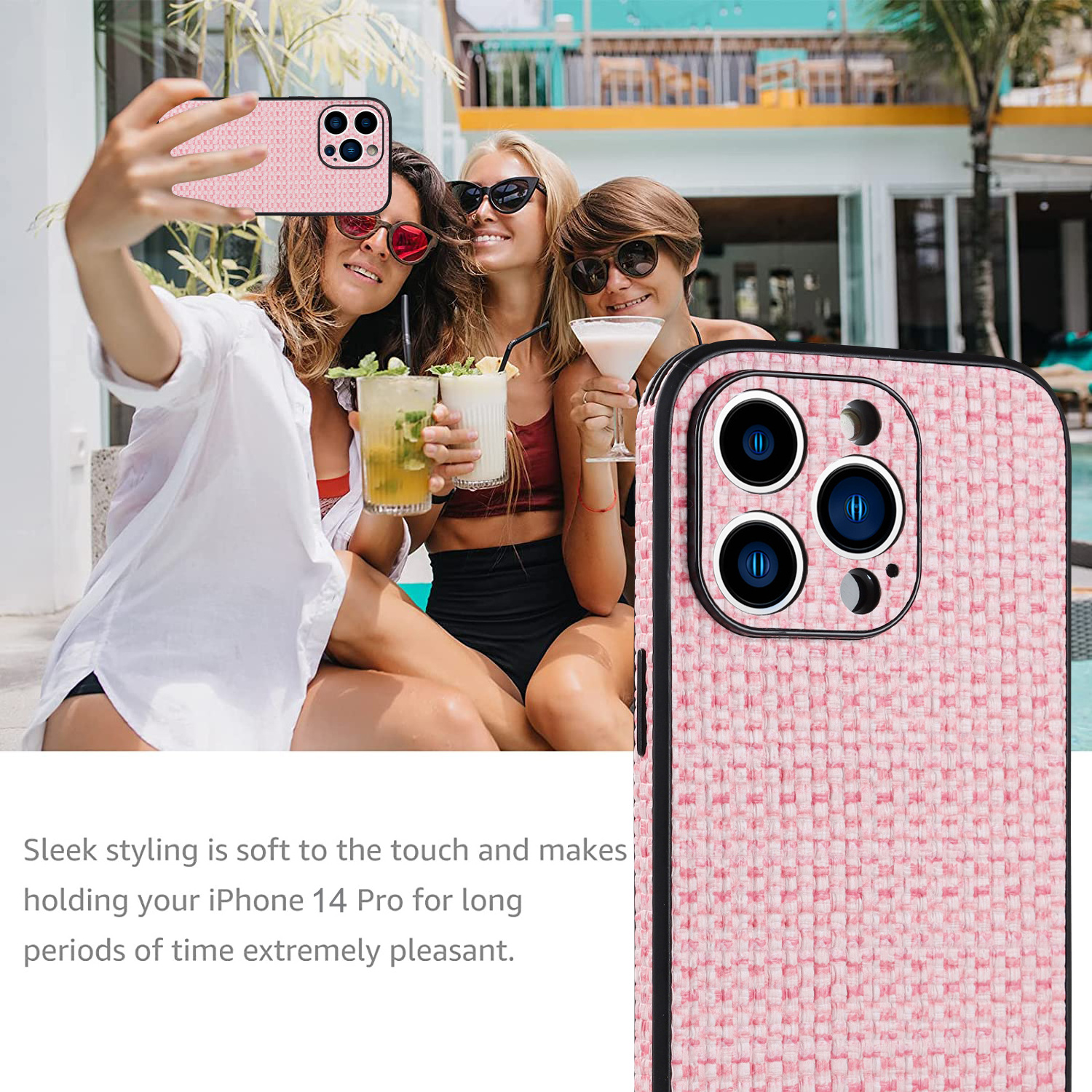 Candy Color Plaid Weave Fabric Mobile Phone Case For iPhone 15 14 13 12 11 Pro Max Winter Shockproof Silicone Protection Cover