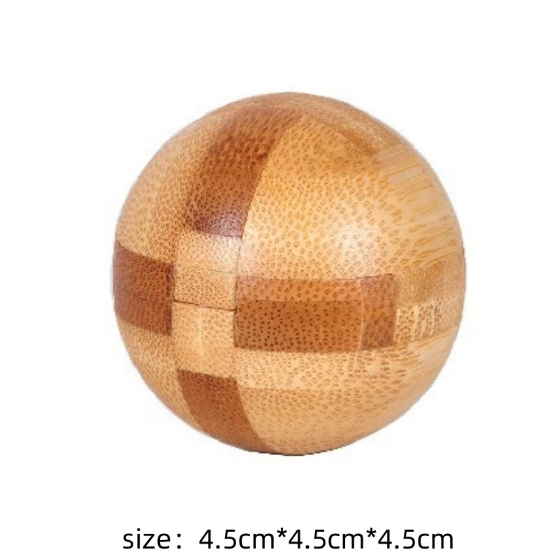 Small Bamboo Intelligence Toys Burr Puzzle Burr Puzzle Ball Jigsaw Puzzle Cube Lock Fourteen-sided Jupiter Lock Wine Barrel