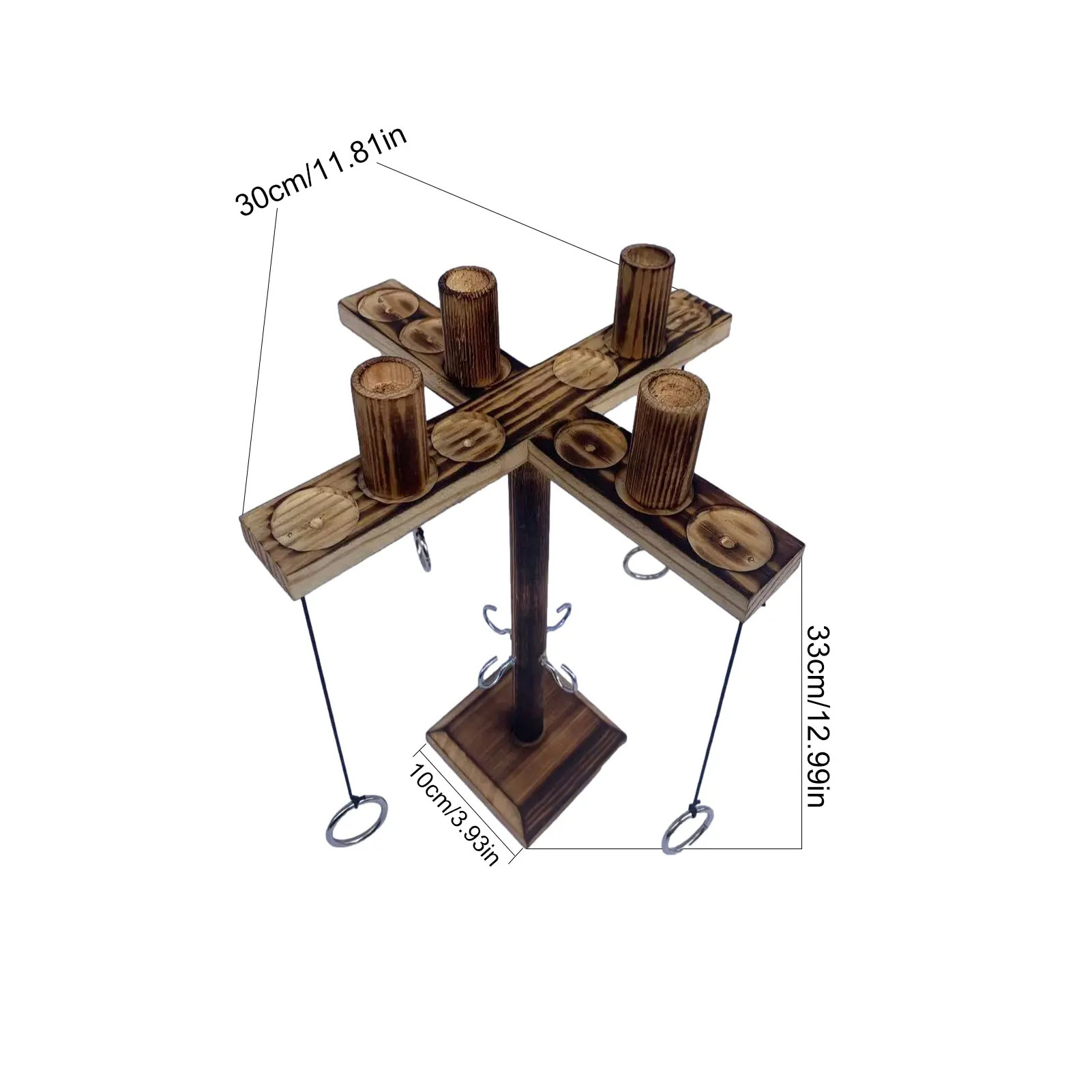 Hooks Ring Toss Game For Adults 4 Player Tik Tok Toy Hook And Ring Toss Battle Game,Handmade Wooden Loop Throwing Hooks