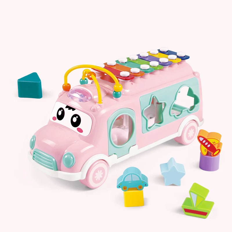 Bus Toy Shape Colorful Mini Baby Piano Xylophone Toy Plastic Baby Toy