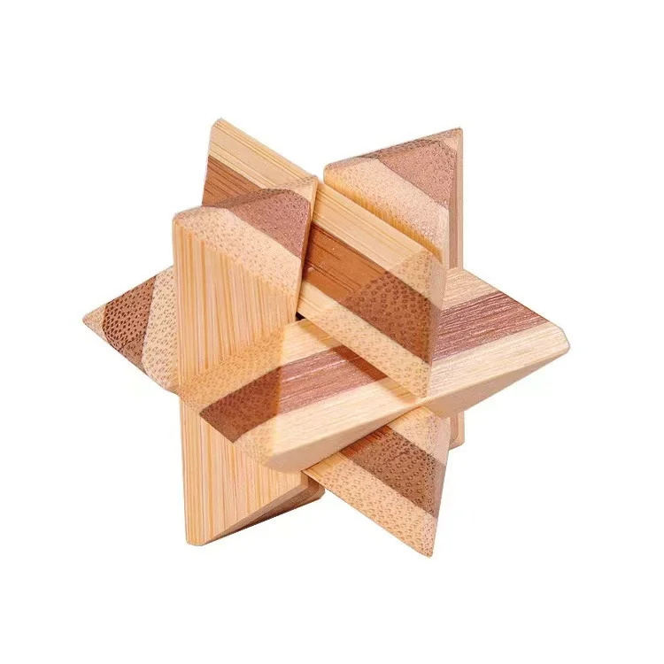 Bamboo Puzzle Intelligence Toys Bamboo Jupiter Lock Wine Barrel Lock Wooden Brain Teaser