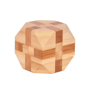 Hot Selling Bamboo Educational Toys Lu Ban Lock 3d Puzzle Game Bamboo Puzzle