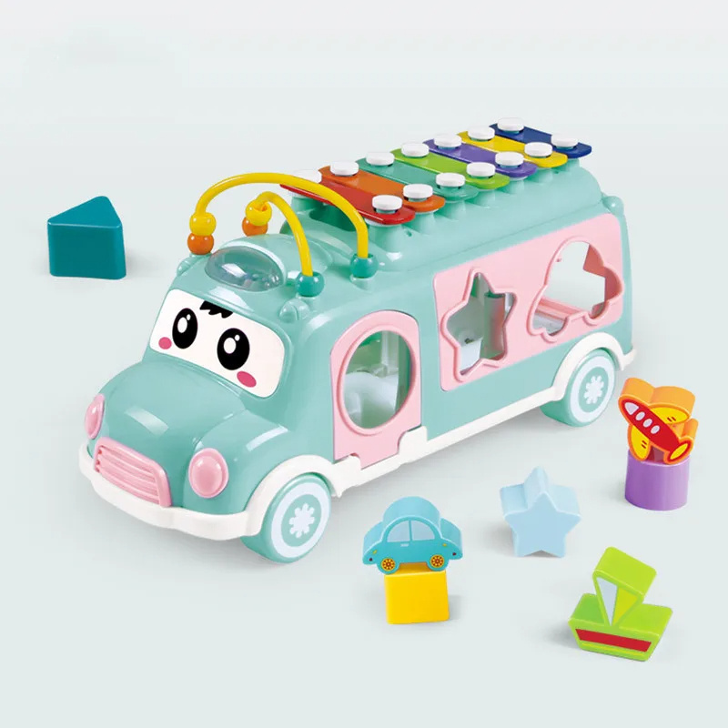 Bus Toy Shape Colorful Mini Baby Piano Xylophone Toy Plastic Baby Toy