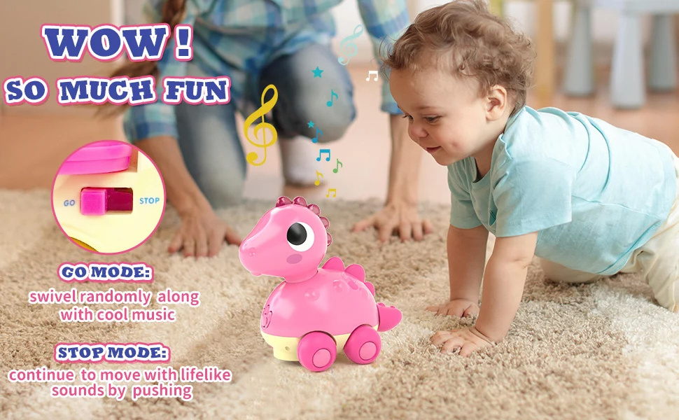 Baby Crawling Walking Dinosaur Toys Baby Sensory Sound Toys Toddler Birthday With Musical Light Toy For Boys And Girls