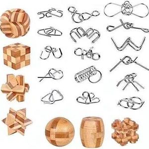 Educational Game 3d Wooden New Design Iq Brain Teaser Wooden 6pcs Kongming Lock For Adults Kids Intelligence Anti-stress