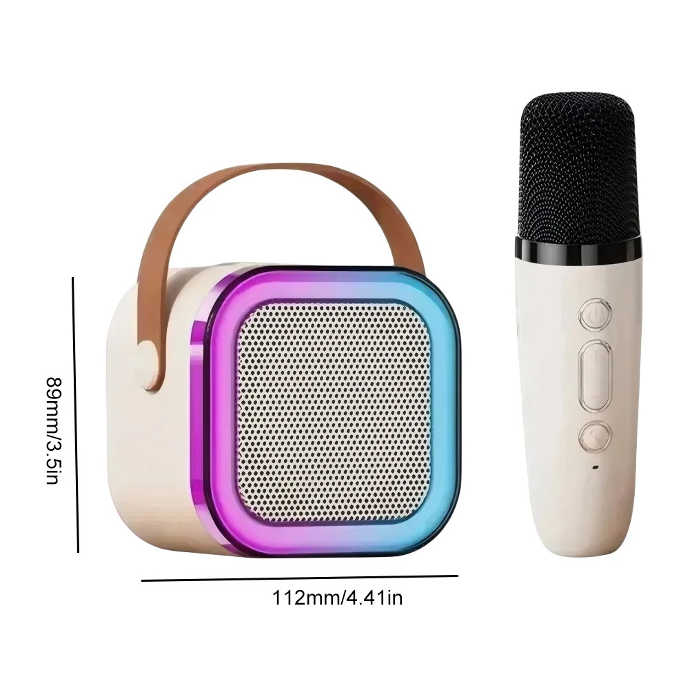 K12 Bluetooth 5.3 Karaoke Machine With Wireless Microphone Portable Speaker KTV Karaoke Microphone Home Family Singing Device