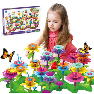 Flower Garden Building Toys Stem Educational Toy Take Apart Stacking Game Gardening Pretend Play Set For Kids