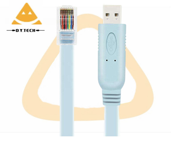 DYTECH 6ft Usb to rs232 converter cable usb FTDI Chip RJ45 Console Cable USB 2.0 Connector braid PVC serial wire debug