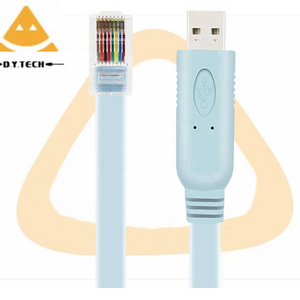 DYTECH 6ft Usb to rs232 converter cable usb FTDI Chip RJ45 Console Cable USB 2.0 Connector braid PVC serial wire debug