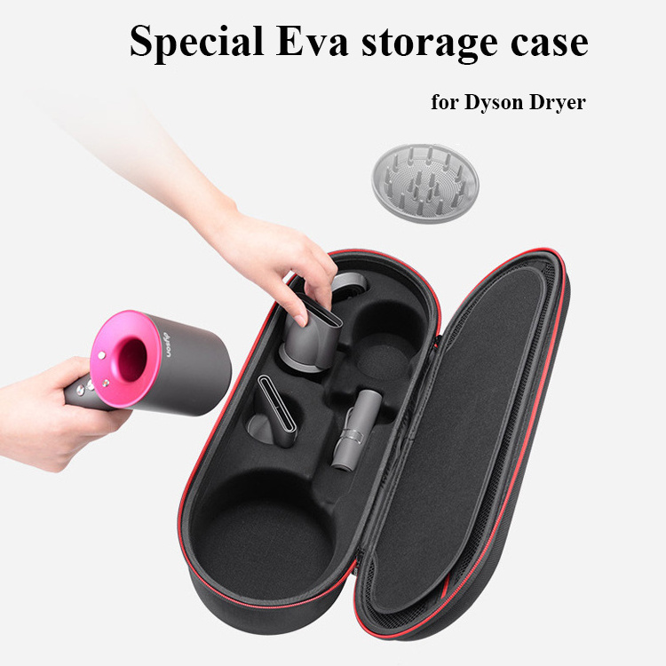 Custom lady women hair dryer brush professional EVA storage case thermal travel carry bag with handle for dyson