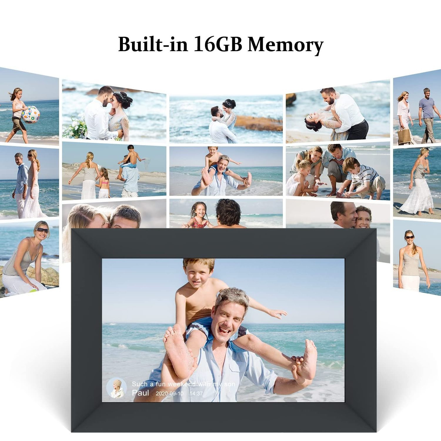 1280x800 HD IPS Touch Screen Videos Instantly via Frameo 10.1 Inch OEM Multilingual Auto-Rotate 48G Digital Picture Frame