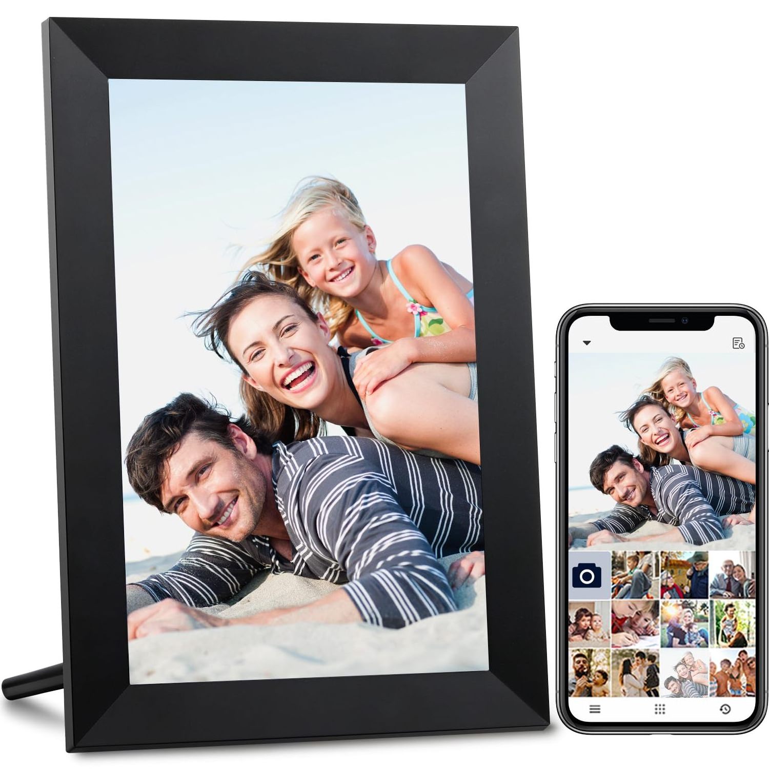 1280x800 HD IPS Touch Screen Videos Instantly via Frameo 10.1 Inch OEM Multilingual Auto-Rotate 48G Digital Picture Frame