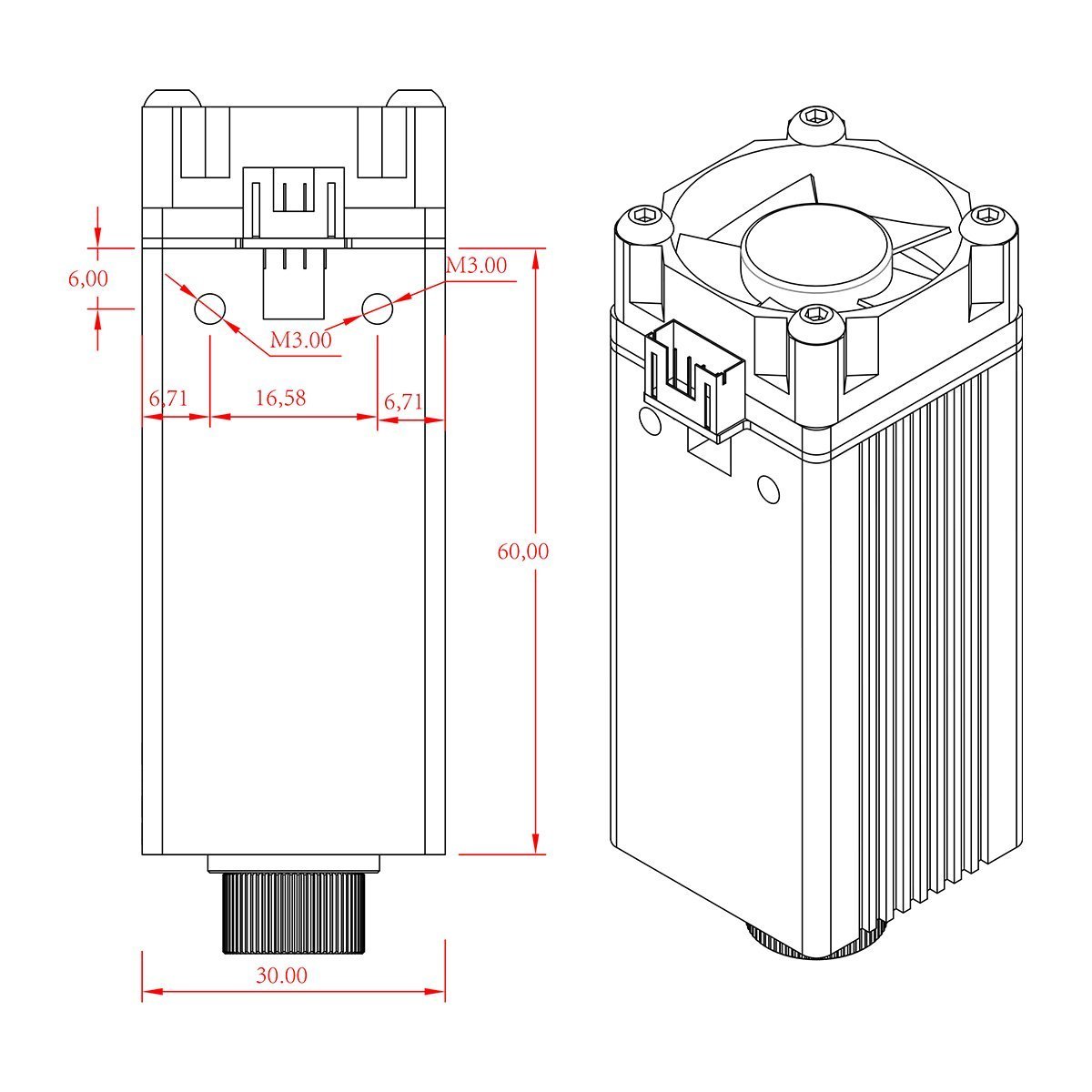 NEJE N30610 LASER ENGRAVER MODULE KITS - 2.5W OUTPUT - 30 X 60 SIZE