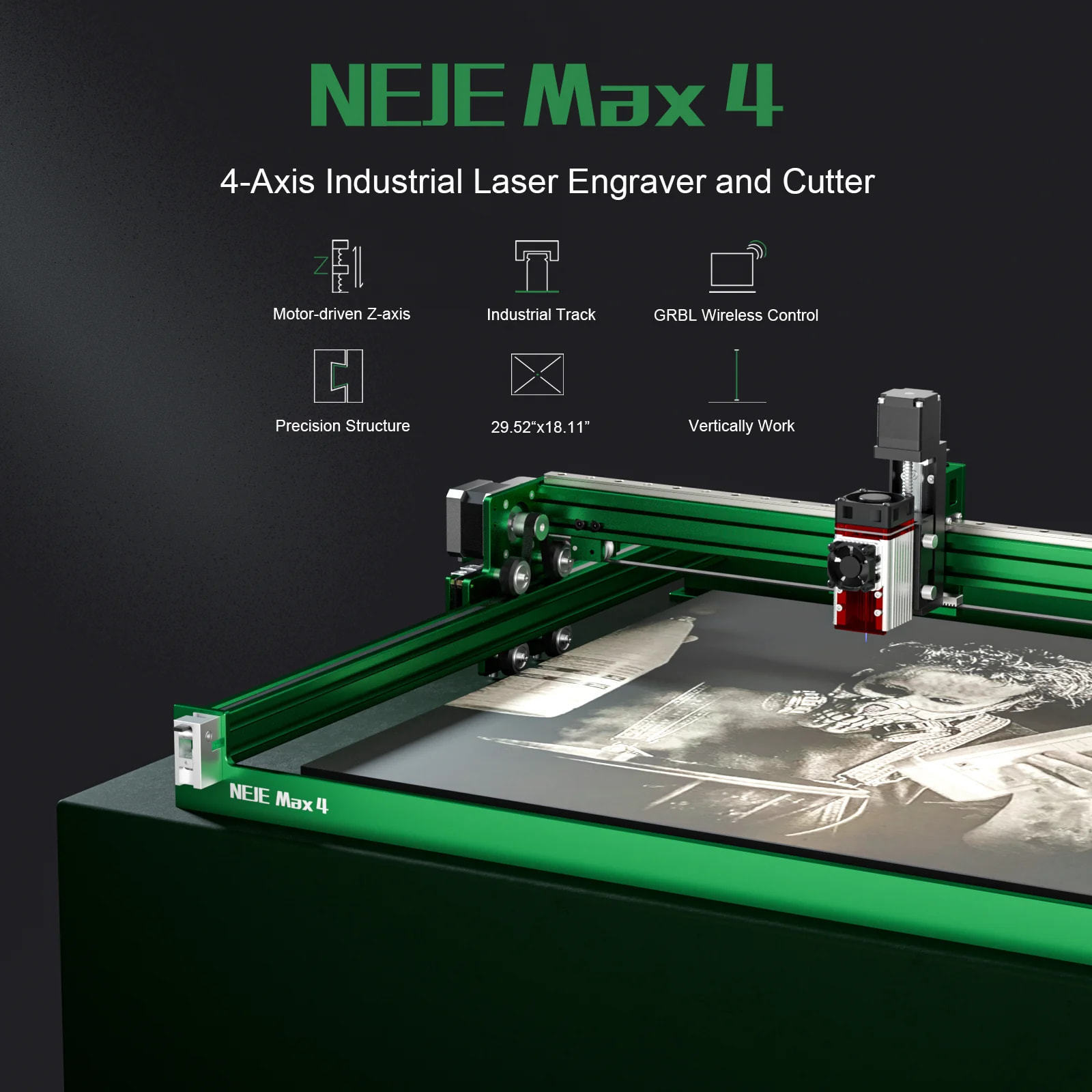 2023 NEJE Max 4 A40640 80w Laser Engraver CNC Metal Stone Acrylic Woodworking DIY  Printer Carving Engraving Machine