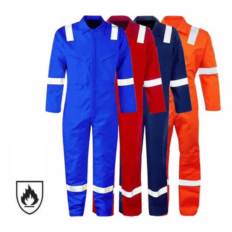 Factory Supply NFPA 2112 EN 11612 Fire Retardant Industrial Welding Fireproof Marine Men Boiler Suits