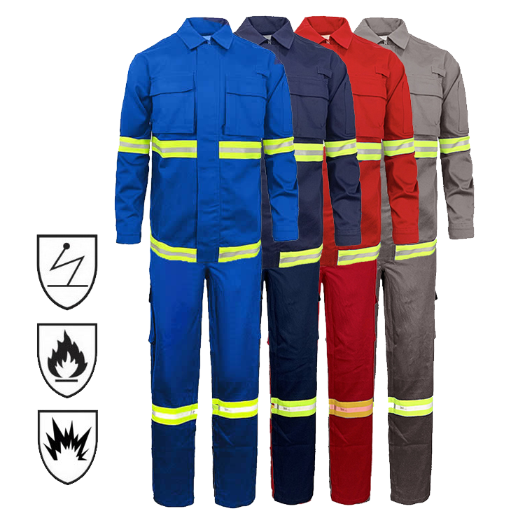 Factory Supply Two Piece Nomex Antistatic FRC FR Flame Retardant Fire Resistant Clothing