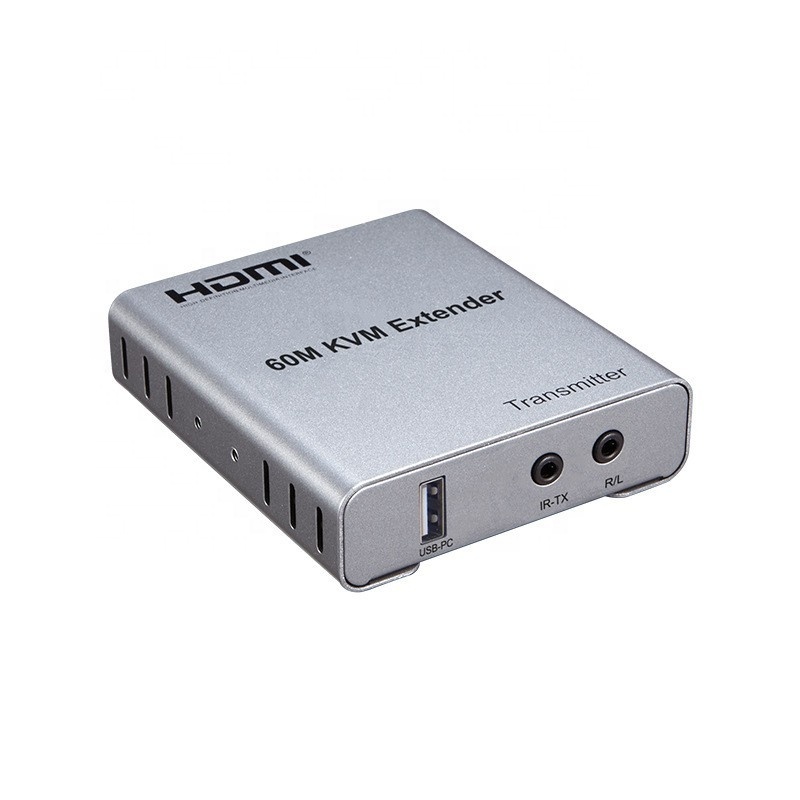 1080P60 HDMI Extender with 60M KVM USB HD over IP 60M IR Extender and Audio 3D Style with RJ45 Output Adaptor