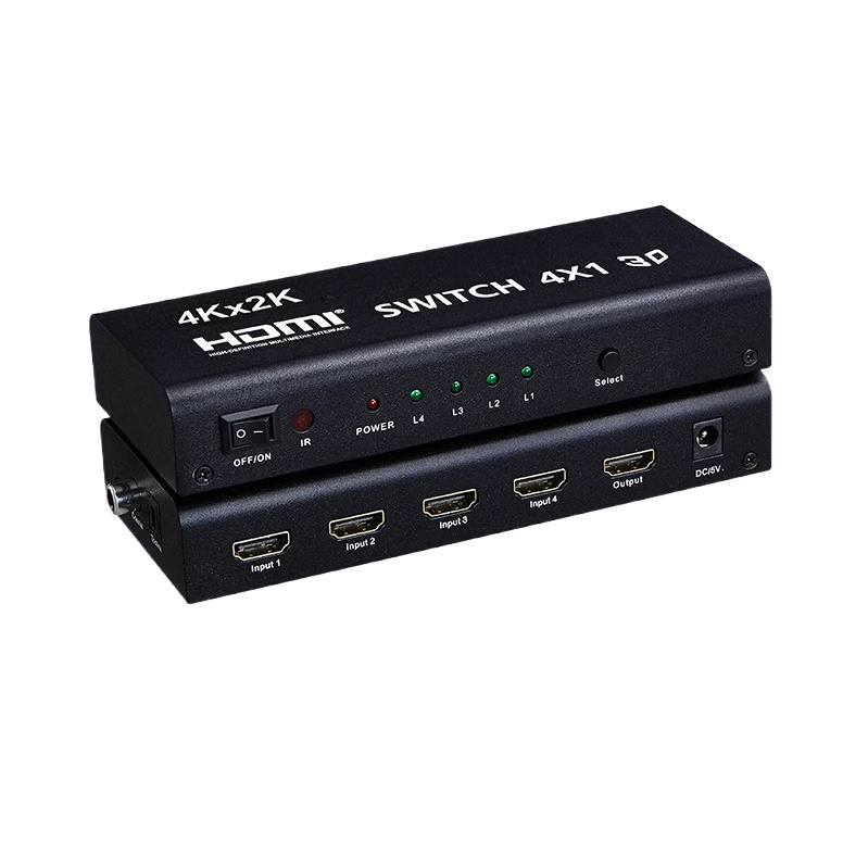 Hot sale HDMI Switcher 4x1 Support 3D HD Video 1.4 HDMI Switch with two digital audio outputs