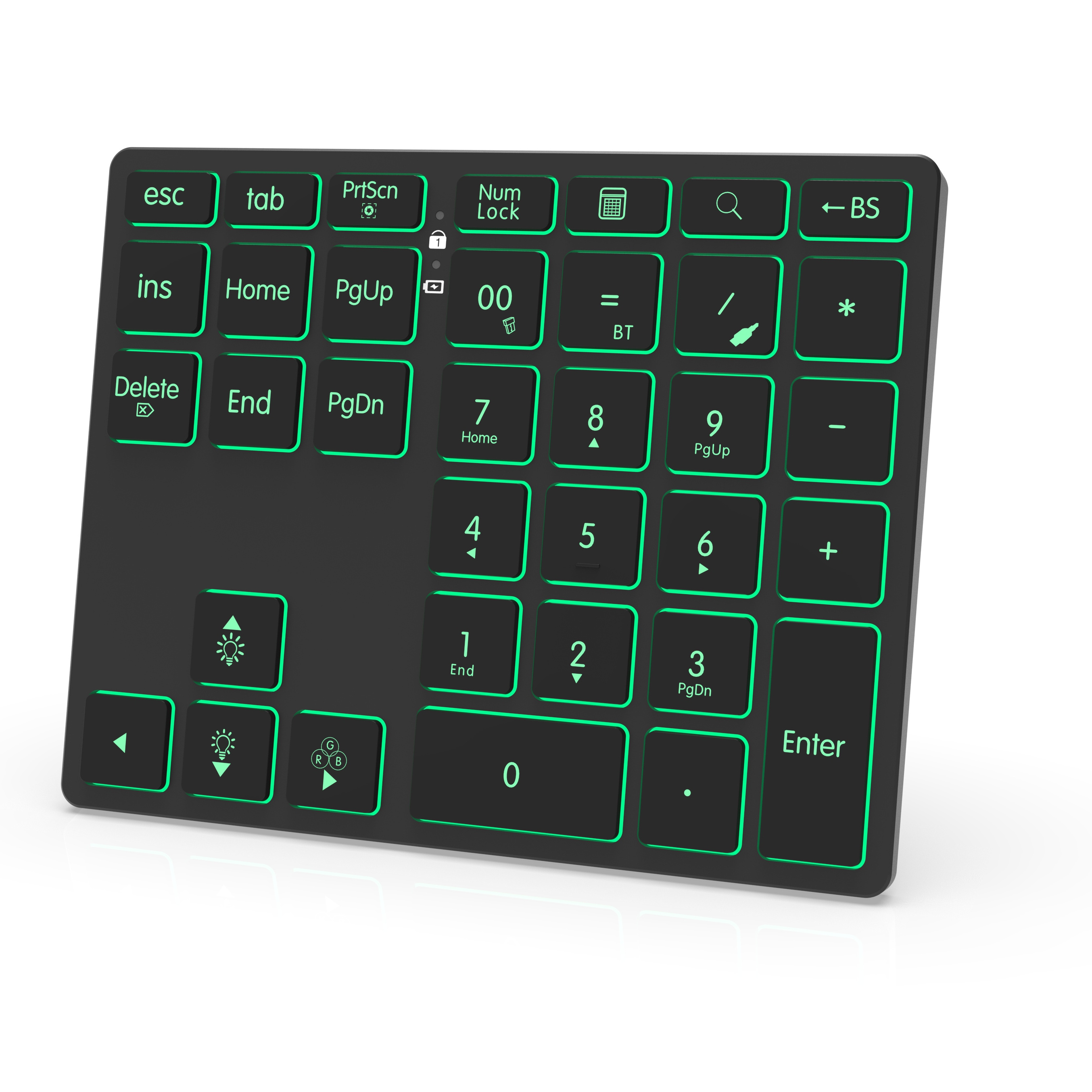 2.4G Wireless Dual Model Mini Numeric Keypad RGB Backlit Rechargeable Numpad Keyboard with Wired Number Pad Laptop New Condition