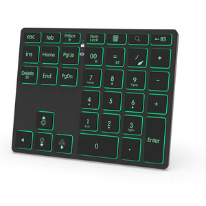 2.4G Wireless Dual Model Mini Numeric Keypad RGB Backlit Rechargeable Numpad Keyboard with Wired Number Pad Laptop New Condition