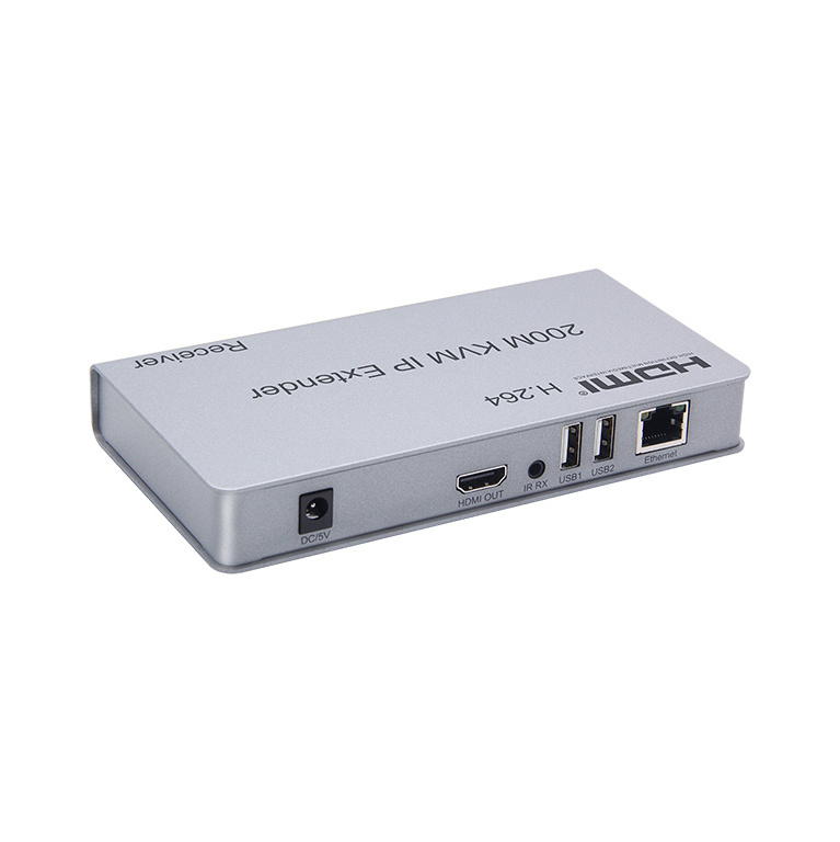 High Quality 1080p HDTV KVM Extender 200m HD USB 200M Extender with IR RJ45 Metal Material 5V Input