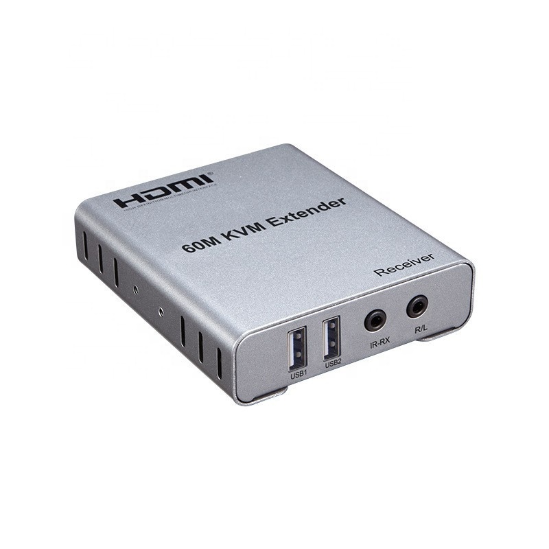 1080P60 HDMI Extender with 60M KVM USB HD over IP 60M IR Extender and Audio 3D Style with RJ45 Output Adaptor