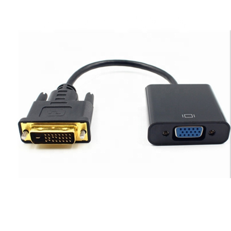 DVI to  VGA converter cable with audio and high-definition video adapter laptop connected to TV monitor projector