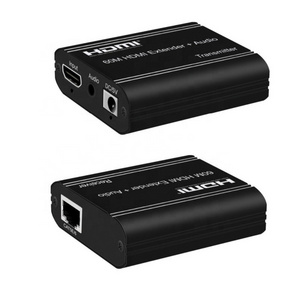 HD to RJ45 Ethernet cable high-definition video extender, 60m HD extender with loop out audio 1080P