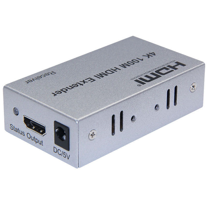 4K HDMI Extender with Transmitter and Receiver 100M Range Metal Adaptor 5V Input for Video Display