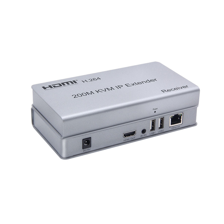 High Quality 1080p HDTV KVM Extender 200m HD USB 200M Extender with IR RJ45 Metal Material 5V Input