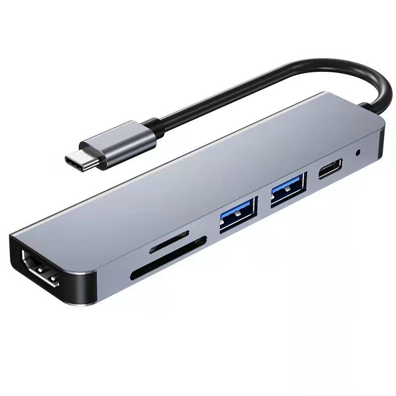 6-in-1 Type C Docking Station USB 3.0 Hub with SD TF Card Reader & HDTV Accessory PVC Jacket & Foil Shielding in Stock!