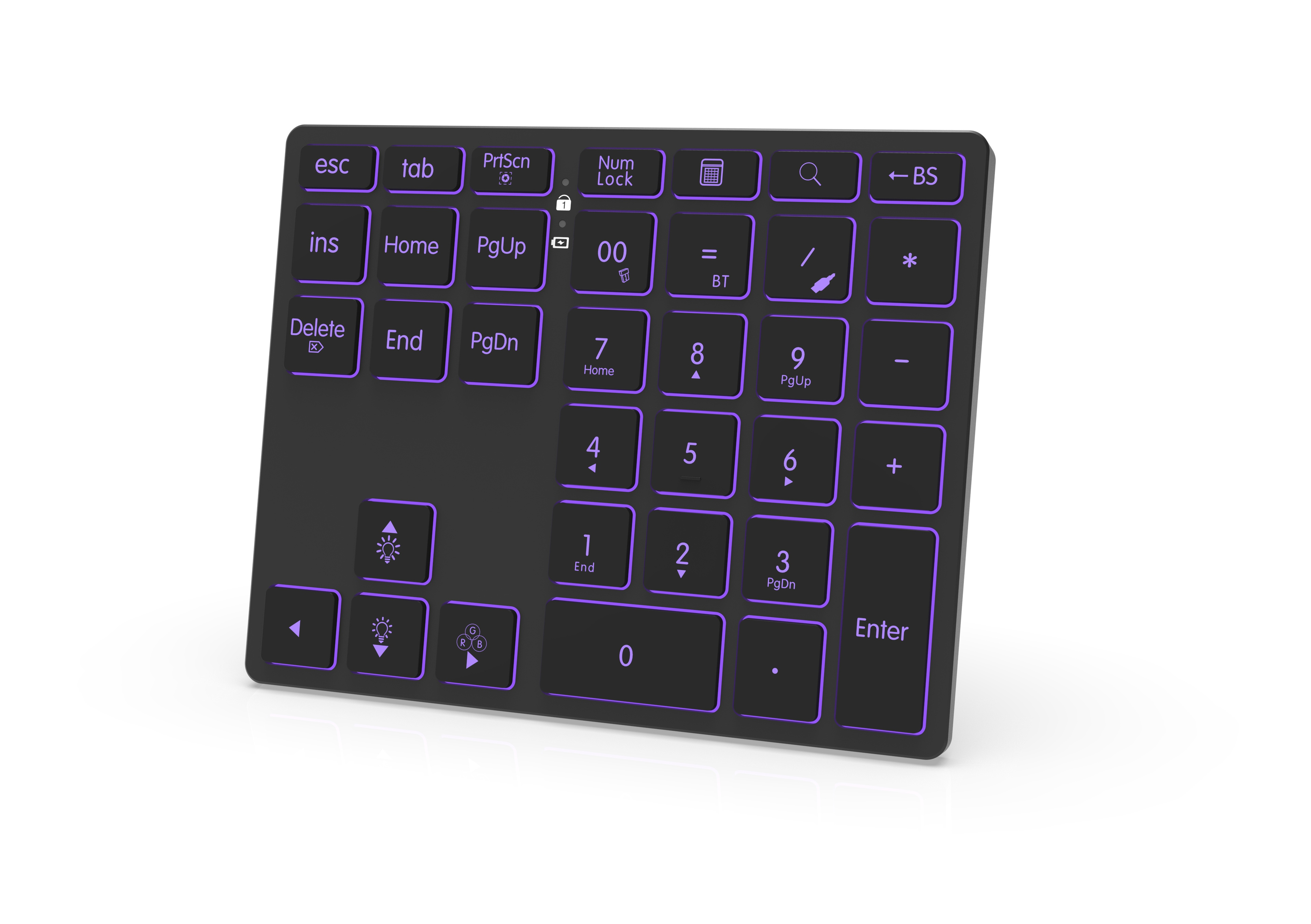 2.4G Wireless Dual Model Mini Numeric Keypad RGB Backlit Rechargeable Numpad Keyboard with Wired Number Pad Laptop New Condition