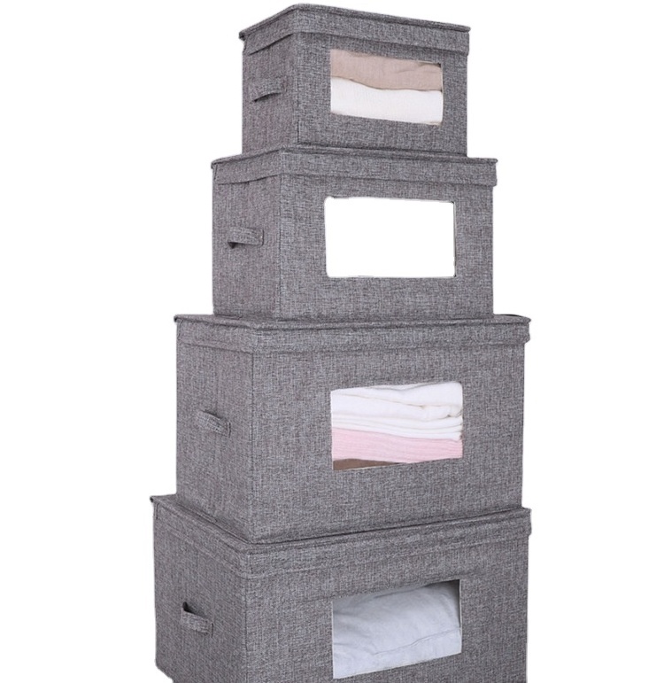 Storage Bin for Shelves Fabric Closet Organizer Shelf Cube Box with Handle Home Office Storage Baskets