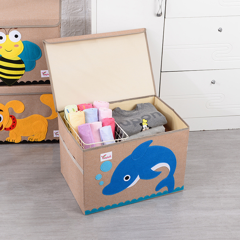 Children Big Collapsible Toys Storage Chest for Kids with Flip Lid & Handles Extra Large Toy Box