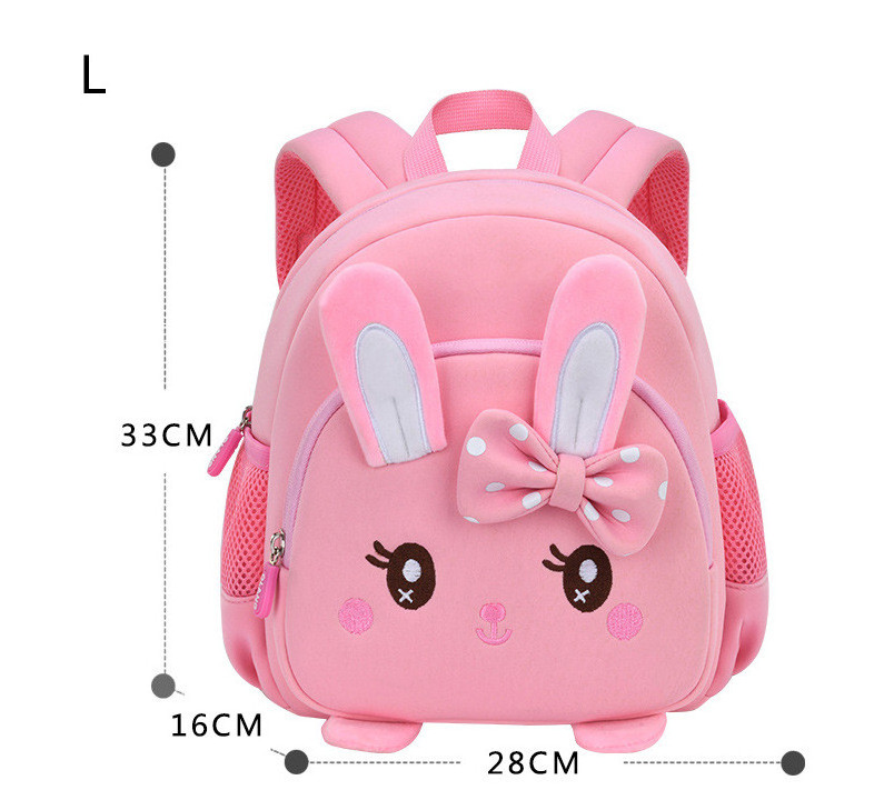 2022 Neoprene Kid School Bags Rabbit School Backpack with Anti-Theft Children's School Bag for Kids