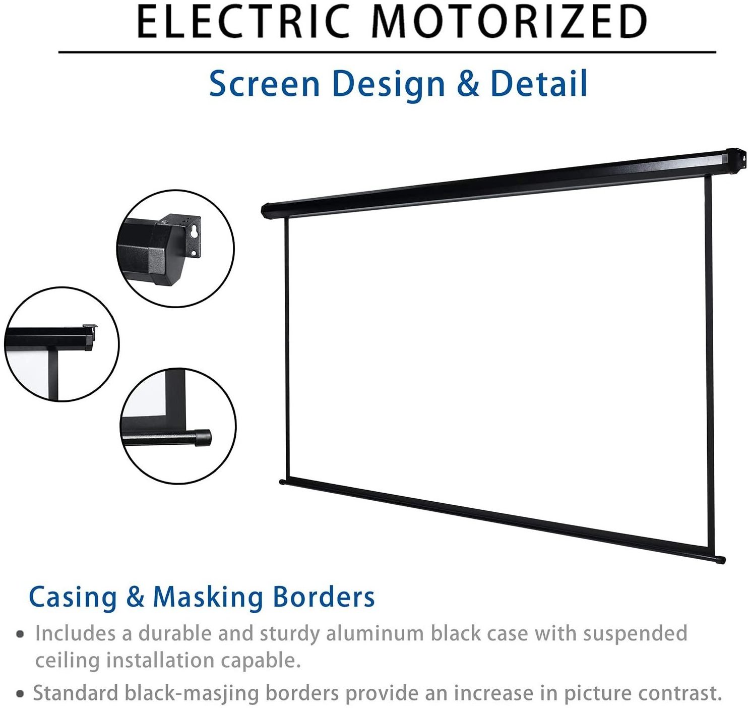 150 inch electric motorized projection screen motor automatic drop roll down RF remote control projector screen Office Home