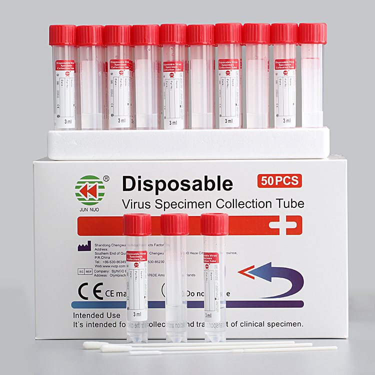 Professional Supplier RNA Virus Specimen Collection Kit 3Ml Medium Sterile Nasopharyngeal Throat Flocked Swab Kit