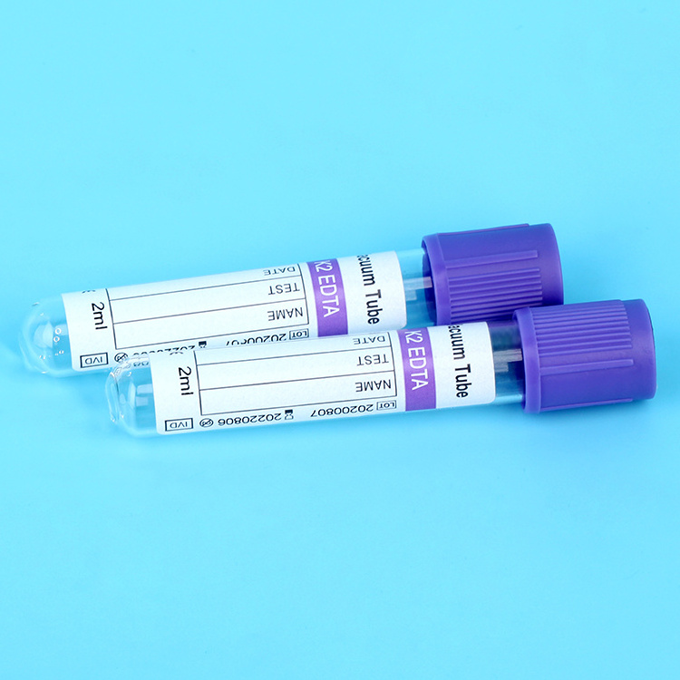 Hot Sale Wholesale 5Ml Blood Collection Tube Lavender Cap K2 K3 Edta Pet Material Test Tube For Lab