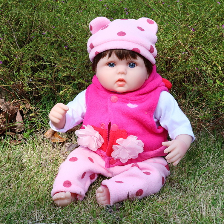 18 Inch Bebe Reborn Dolls 3D Painted With Rooted Hair Lifelike Reborn Baby Dolls Munecas Reborn