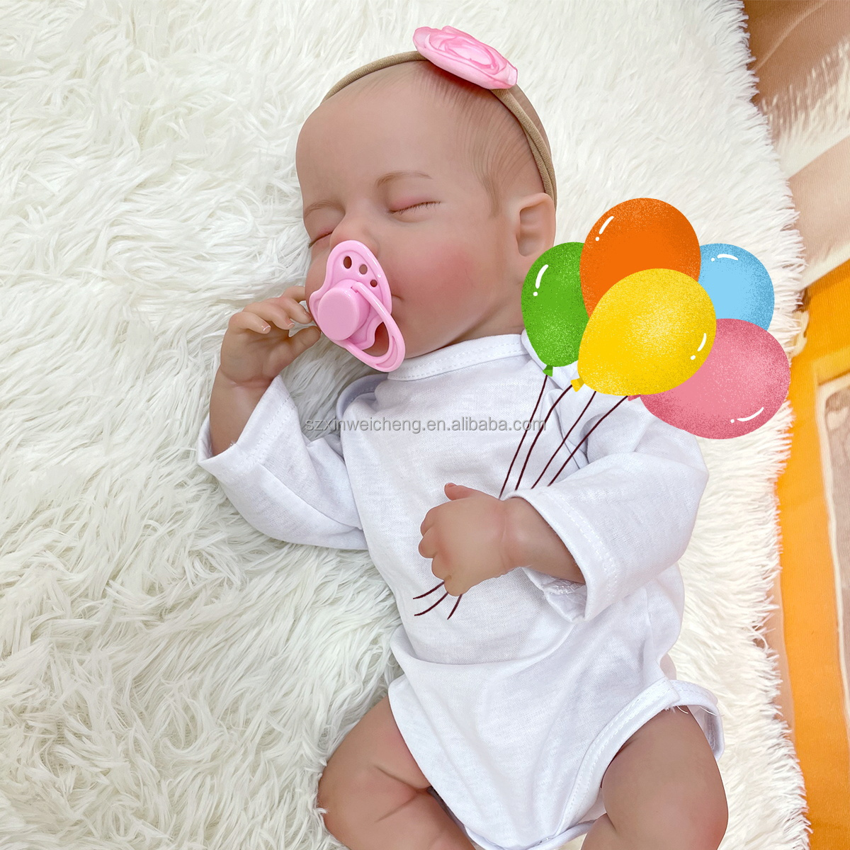 LouLou Newborn Baby Lifelike Real Soft Touch High Quality t Reborn Doll With Hand-Drawing Hair