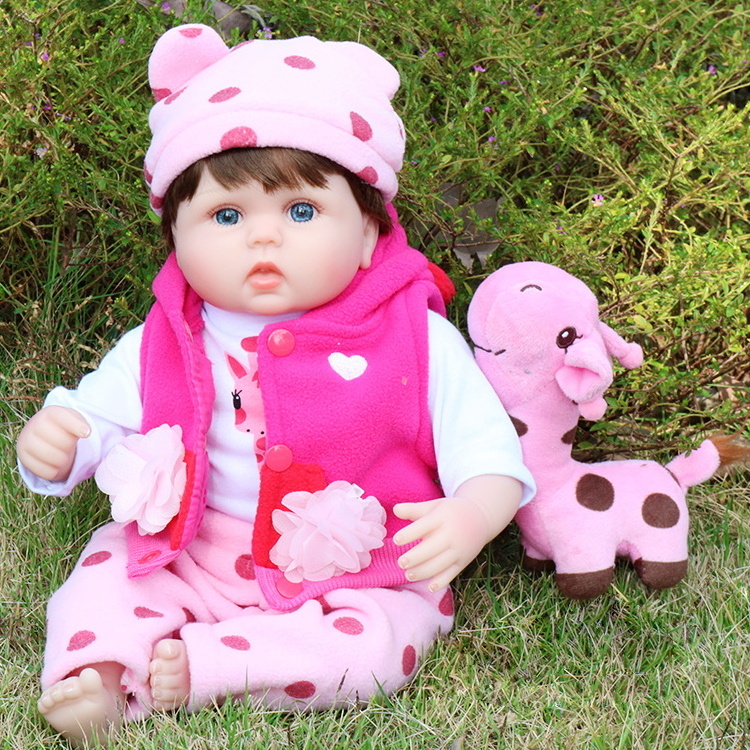 18 Inch Bebe Reborn Dolls 3D Painted With Rooted Hair Lifelike Reborn Baby Dolls Munecas Reborn