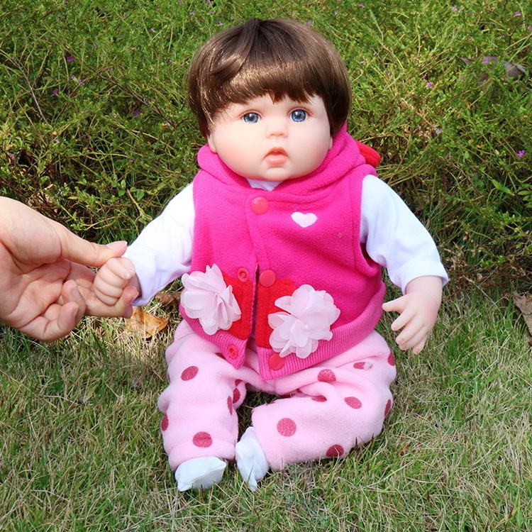 18 Inch Bebe Reborn Dolls 3D Painted With Rooted Hair Lifelike Reborn Baby Dolls Munecas Reborn