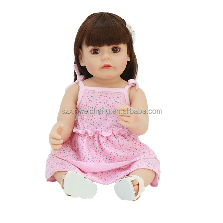 22 inch princess silicone vinyl realistic reborn baby doll blinking eyes long hair