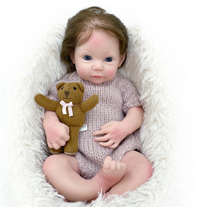 Full Soft Silicone Body Reborn Baby Girl Doll 46 CM 18 Inch Lifelike Long Hair Realistic Princess Toddler Bebe Birthday Gift